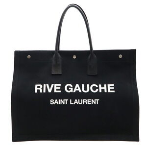 SAINT LAURENT PARIS YSL Rive Gauche Noe Tote Bag Canvas Leather Black